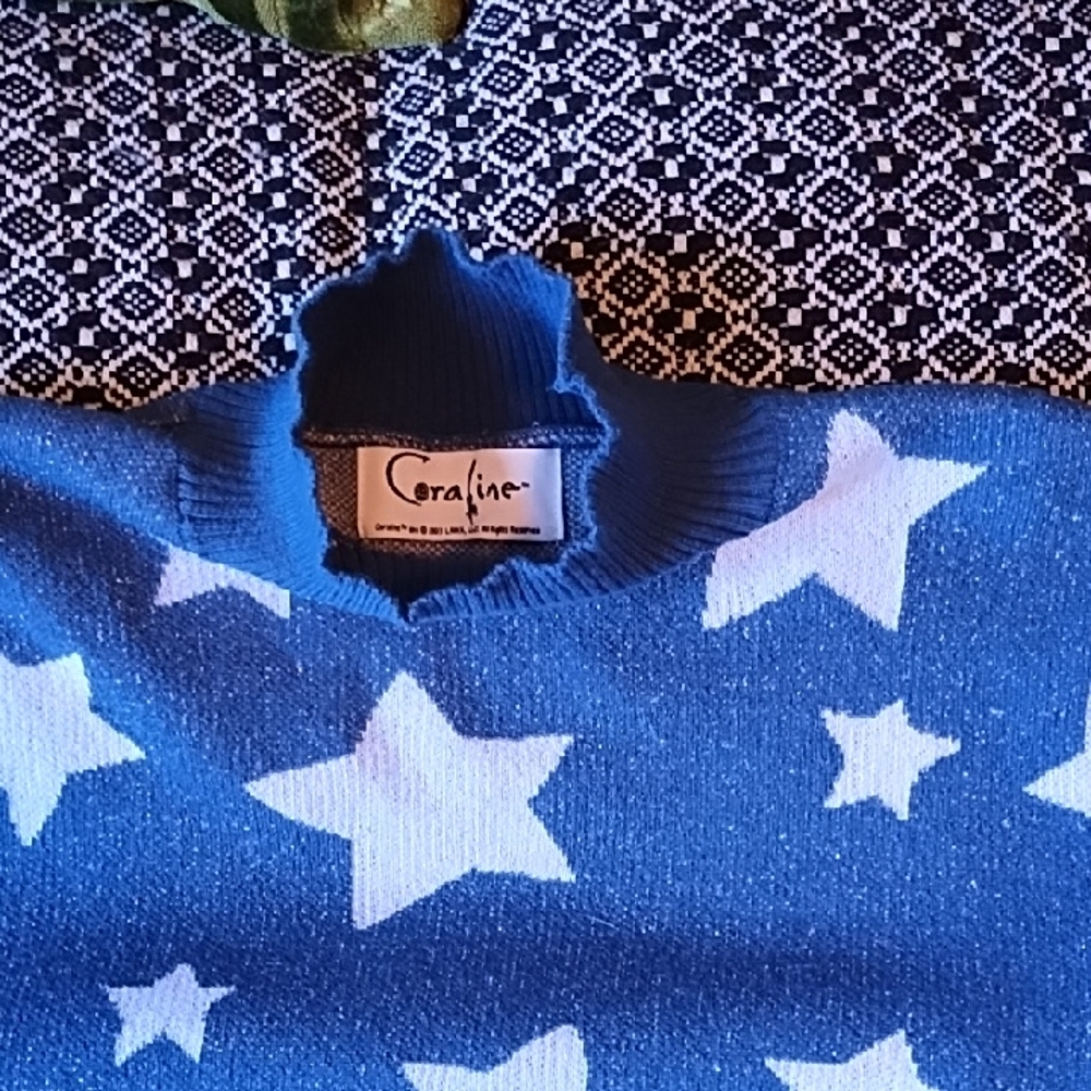 Coraline Blue Stars Sweater M